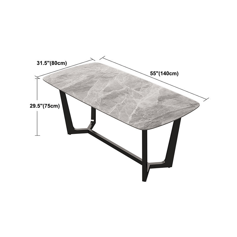 Modern Dining Set Stone 1/5/6/7 Pieces Dining Furniture for Indoor Clearhalo 'Dining Room Sets' 'Dining Tables & Seating' 'dining_room_set' 'furn' 'furn_dining_room_set' 'Furniture' 'Kitchen & Dining Furniture' 5588932