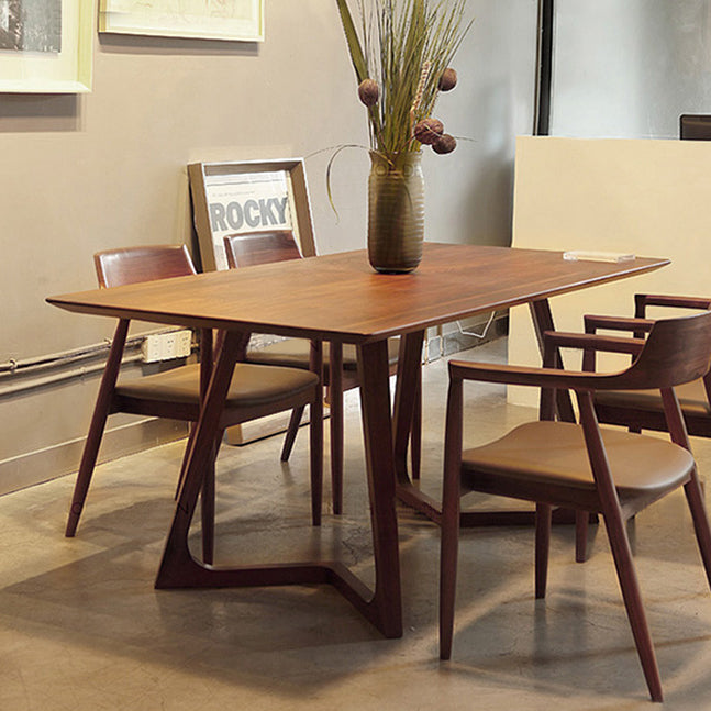 Modern 1/2/4/5 Pieces Dining Set Solid Wood Double Pedestal Dinette Set Clearhalo 'Dining Room Sets' 'Dining Tables & Seating' 'dining_room_set' 'furn' 'furn_dining_room_set' 'Furniture' 'Kitchen & Dining Furniture' 5588972