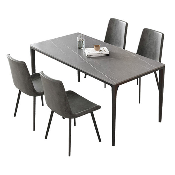 Ensemble de table à manger contemporaine 1/4/5/7 pièces Table à manger rectangulaire avec chaises sans accoudoirs