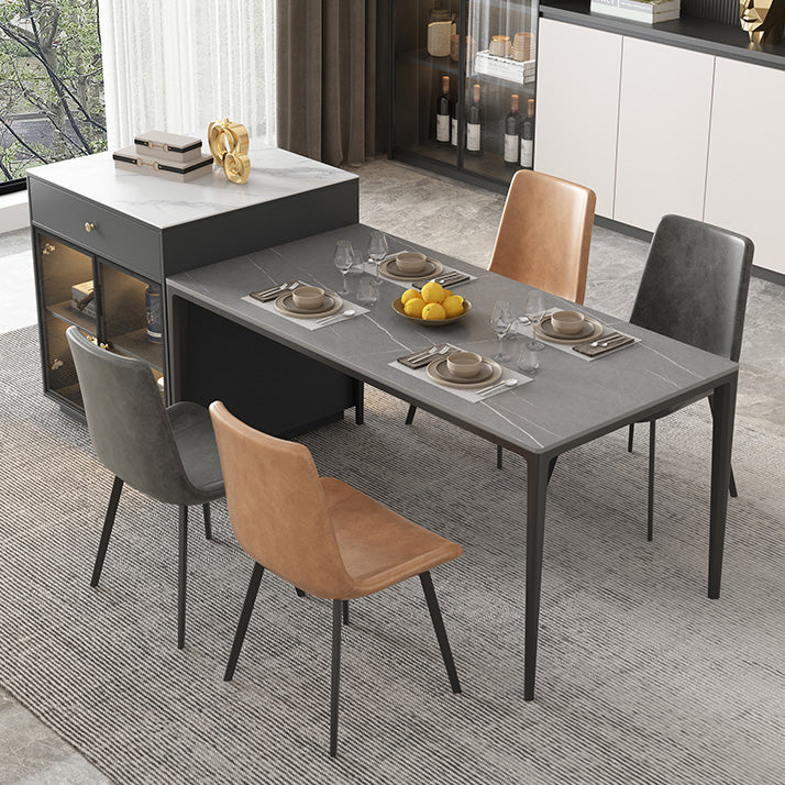 Ensemble de table à manger contemporaine 1/4/5/7 pièces Table à manger rectangulaire avec chaises sans accoudoirs