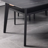 Modern Sintered Stone Top Dining Set Rectangle 1/2/5/7 Pieces Wooden Dining Room Table Set Clearhalo 'Dining Room Sets' 'Dining Tables & Seating' 'dining_room_set' 'furn' 'furn_dining_room_set' 'Furniture' 'Kitchen & Dining Furniture' 5589008