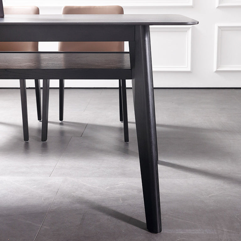 Modern Sintered Stone Top Dining Set Rectangle 1/2/5/7 Pieces Wooden Dining Room Table Set Clearhalo 'Dining Room Sets' 'Dining Tables & Seating' 'dining_room_set' 'furn' 'furn_dining_room_set' 'Furniture' 'Kitchen & Dining Furniture' 5589009