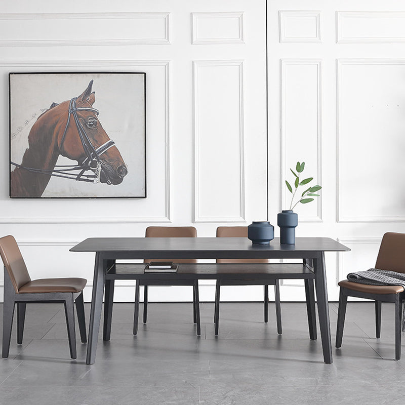Modern Sintered Stone Top Dining Set Rectangle 1/2/5/7 Pieces Wooden Dining Room Table Set Clearhalo 'Dining Room Sets' 'Dining Tables & Seating' 'dining_room_set' 'furn' 'furn_dining_room_set' 'Furniture' 'Kitchen & Dining Furniture' 5589013