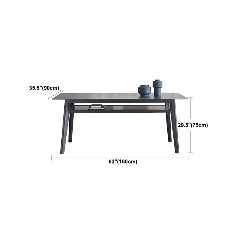 Modern Sintered Stone Top Dining Set Rectangle 1/2/5/7 Pieces Wooden Dining Room Table Set Clearhalo 'Dining Room Sets' 'Dining Tables & Seating' 'dining_room_set' 'furn' 'furn_dining_room_set' 'Furniture' 'Kitchen & Dining Furniture' 5589017