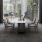 Modern Dining Set Stone 1/4/5/7 Pieces Dining Table with Leather Chairs for Indoor Clearhalo 'Dining Room Sets' 'Dining Tables & Seating' 'dining_room_set' 'furn' 'furn_dining_room_set' 'Furniture' 'Kitchen & Dining Furniture' 5589022