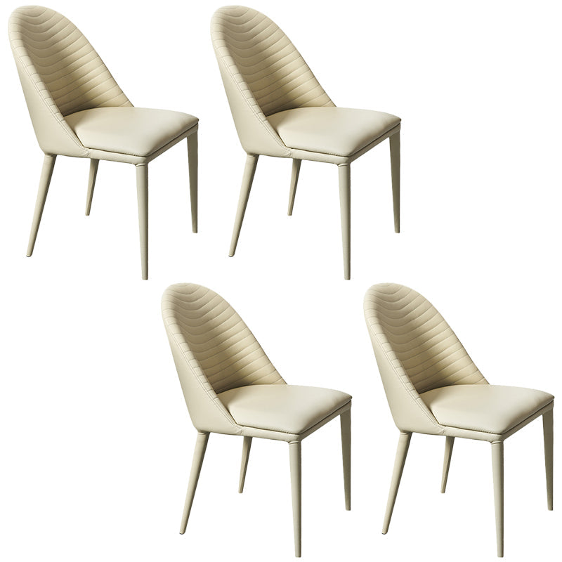 Modern Dining Set Stone 1/4/5/7 Pieces Dining Table with Leather Chairs for Indoor 4 Beige Chairs Clearhalo 'Dining Room Sets' 'Dining Tables & Seating' 'dining_room_set' 'furn' 'furn_dining_room_set' 'Furniture' 'Kitchen & Dining Furniture' 5589030