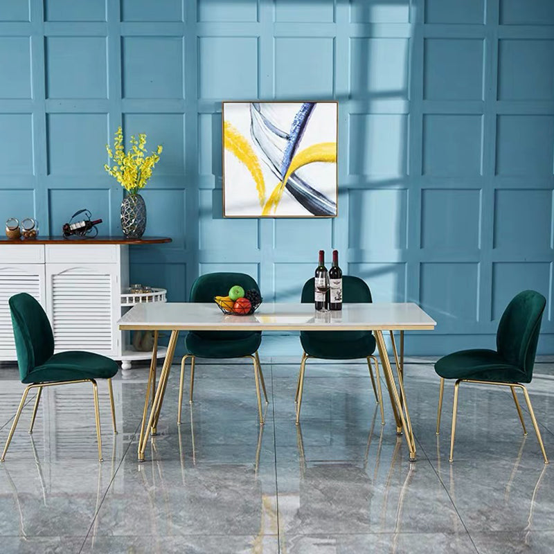 Glam 1/2/5 Pieces Dining Set Stone Top Dining Table with Chairs for Restaurant Clearhalo 'Dining Room Sets' 'Dining Tables & Seating' 'dining_room_set' 'furn' 'furn_dining_room_set' 'Furniture' 'Kitchen & Dining Furniture' 5589054