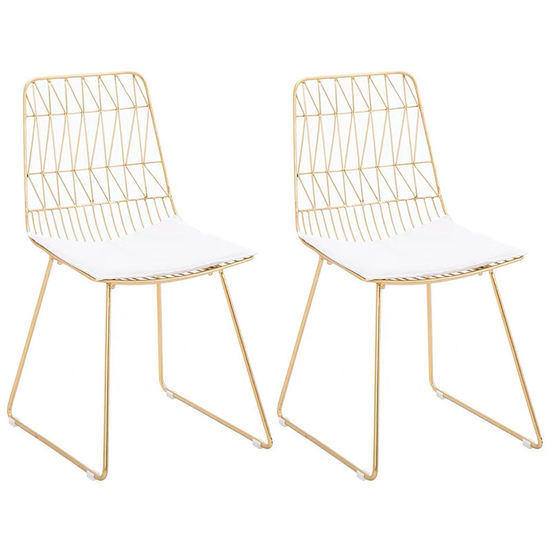 Glam 1/2/5 Pieces Dining Set Stone Top Dining Table with Chairs for Restaurant 2 White Chairs Clearhalo 'Dining Room Sets' 'Dining Tables & Seating' 'dining_room_set' 'furn' 'furn_dining_room_set' 'Furniture' 'Kitchen & Dining Furniture' 5589056