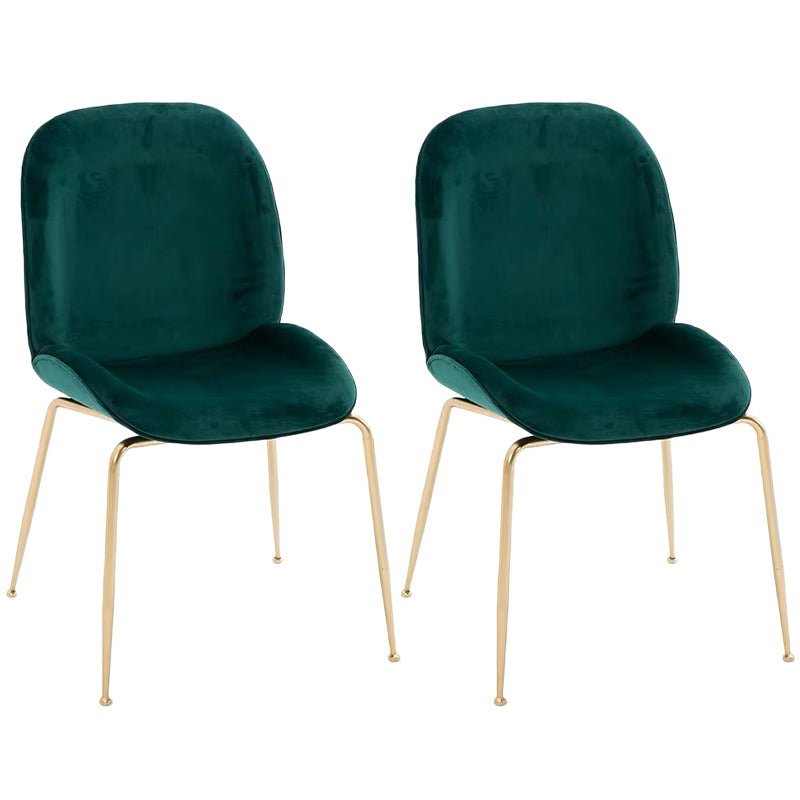 Glam 1/2/5 Pieces Dining Set Stone Top Dining Table with Chairs for Restaurant 2 Green Chairs Clearhalo 'Dining Room Sets' 'Dining Tables & Seating' 'dining_room_set' 'furn' 'furn_dining_room_set' 'Furniture' 'Kitchen & Dining Furniture' 5589058