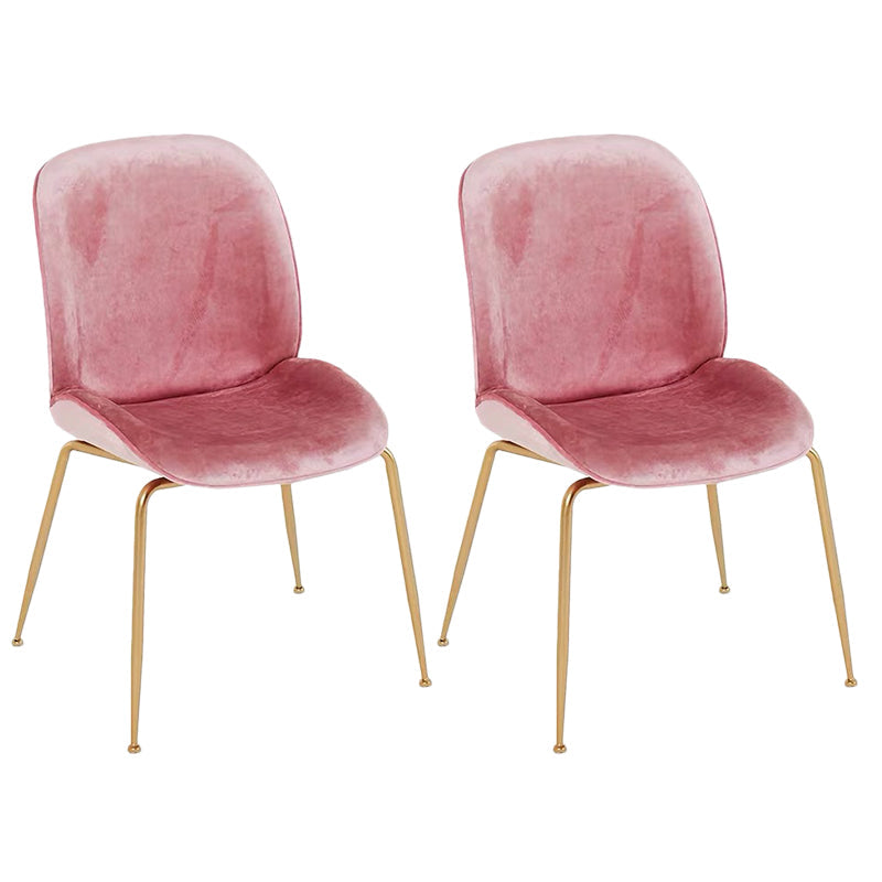 Glam 1/2/5 Pieces Dining Set Stone Top Dining Table with Chairs for Restaurant 2 Pink Chairs Clearhalo 'Dining Room Sets' 'Dining Tables & Seating' 'dining_room_set' 'furn' 'furn_dining_room_set' 'Furniture' 'Kitchen & Dining Furniture' 5589062
