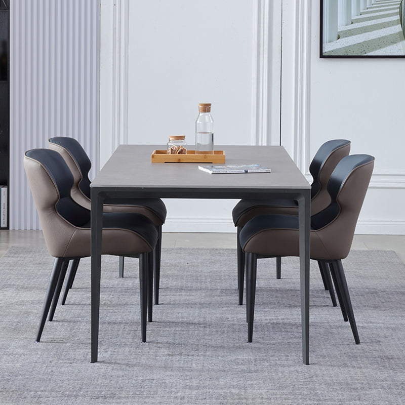 Ensemble de Table à manger en pierre frittée, 1/4/5 pièces, chaises à manger modernes à oreilles