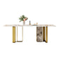 Contemporary Dining Set Stone 1/4/7 Pieces Dining Furniture for Home Gold 70.9"L x 35.4"W Clearhalo 'Dining Room Sets' 'Dining Tables & Seating' 'dining_room_set' 'furn' 'furn_dining_room_set' 'Furniture' 'Kitchen & Dining Furniture' 5589115