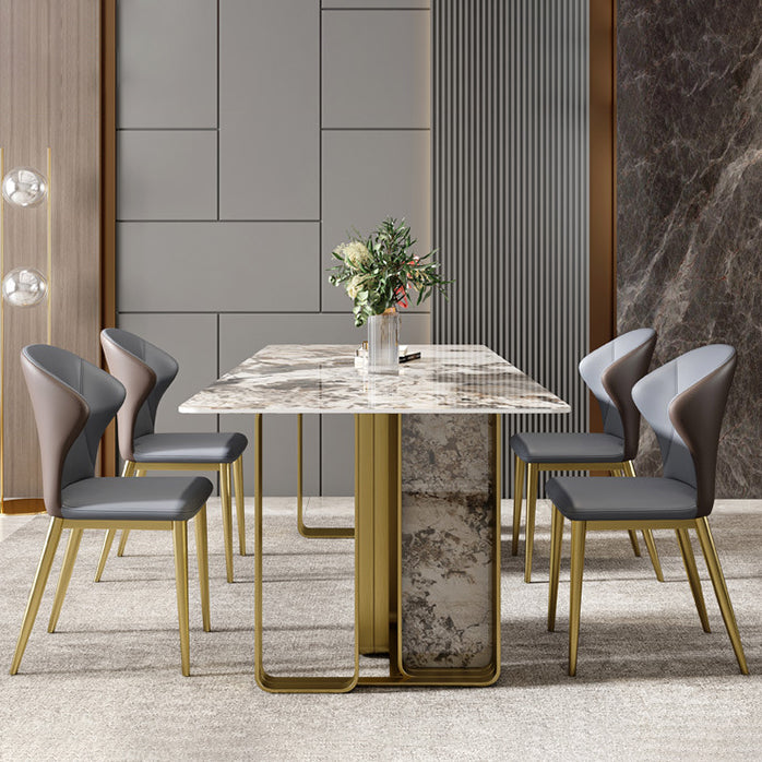 Contemporary Dining Set Stone 1/4/7 Pieces Dining Furniture for Home Clearhalo 'Dining Room Sets' 'Dining Tables & Seating' 'dining_room_set' 'furn' 'furn_dining_room_set' 'Furniture' 'Kitchen & Dining Furniture' 5589125