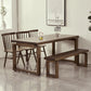 Modern 1/2/3/5 Pieces Dining Set Rectangle Double Pedestal Dinette Set in Natural 5 Pieces: Table, 3 Chairs, 1 Bench Clearhalo 'Dining Room Sets' 'Dining Tables & Seating' 'dining_room_set' 'furn' 'furn_dining_room_set' 'Furniture' 'Kitchen & Dining Furniture' 5589132