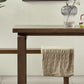 Modern 1/2/3/5 Pieces Dining Set Rectangle Double Pedestal Dinette Set in Natural Clearhalo 'Dining Room Sets' 'Dining Tables & Seating' 'dining_room_set' 'furn' 'furn_dining_room_set' 'Furniture' 'Kitchen & Dining Furniture' 5589138