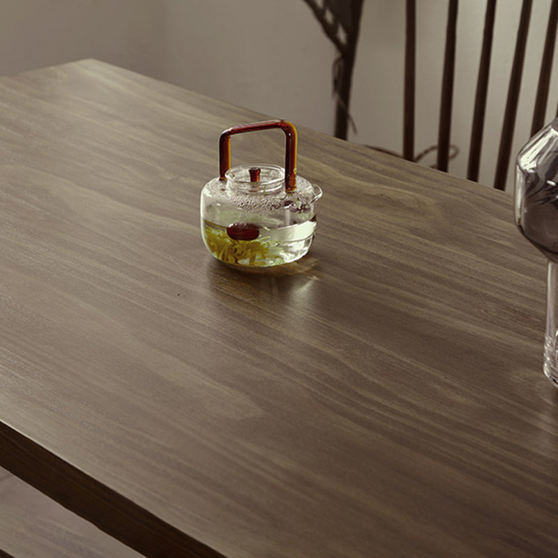 Modern 1/2/3/5 Pieces Dining Set Rectangle Double Pedestal Dinette Set in Natural Clearhalo 'Dining Room Sets' 'Dining Tables & Seating' 'dining_room_set' 'furn' 'furn_dining_room_set' 'Furniture' 'Kitchen & Dining Furniture' 5589139
