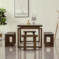 Modern 1/2/3/5 Pieces Dining Set Rectangle Double Pedestal Dinette Set in Natural Clearhalo 'Dining Room Sets' 'Dining Tables & Seating' 'dining_room_set' 'furn' 'furn_dining_room_set' 'Furniture' 'Kitchen & Dining Furniture' 5589146