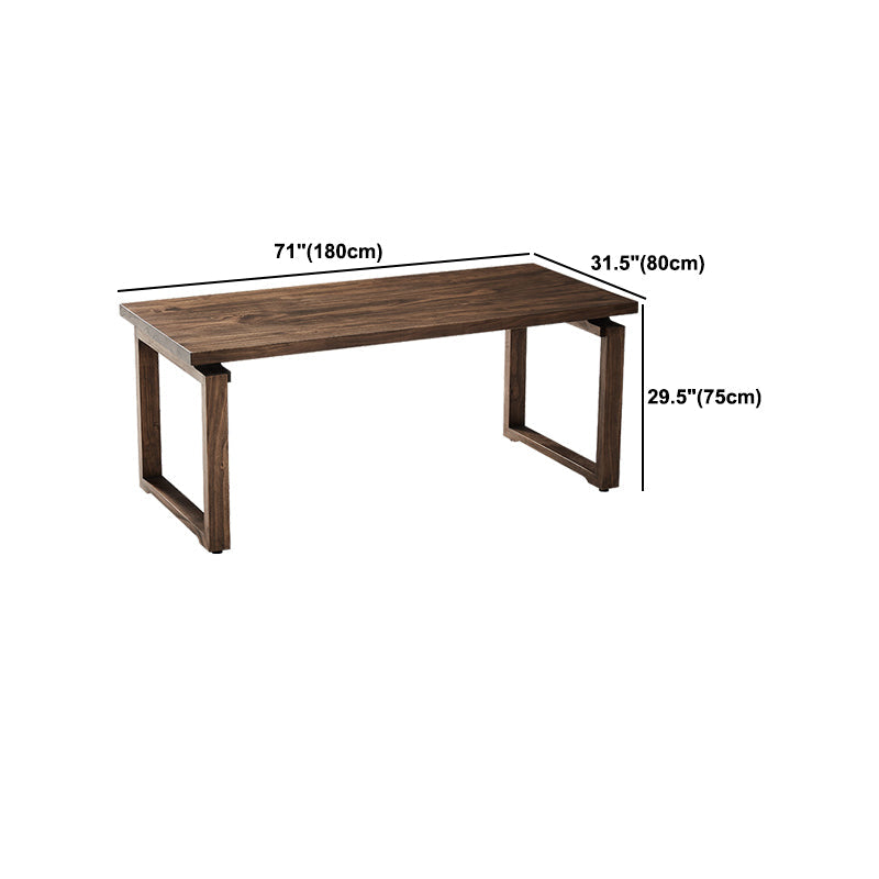 Modern 1/2/3/5 Pieces Dining Set Rectangle Double Pedestal Dinette Set in Natural Clearhalo 'Dining Room Sets' 'Dining Tables & Seating' 'dining_room_set' 'furn' 'furn_dining_room_set' 'Furniture' 'Kitchen & Dining Furniture' 5589151
