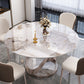 Contemporary Round Pedestal Dining Table Stone Matte Finish Table Clearhalo 'Dining Tables & Seating' 'Dining Tables' 'dining_table' 'furn' 'furn_dining_table' 'Furniture' 'Kitchen & Dining Furniture' 5589160