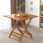 Contemporary Natural Folding Table Bamboo Home Dining Table with Pedestal Base