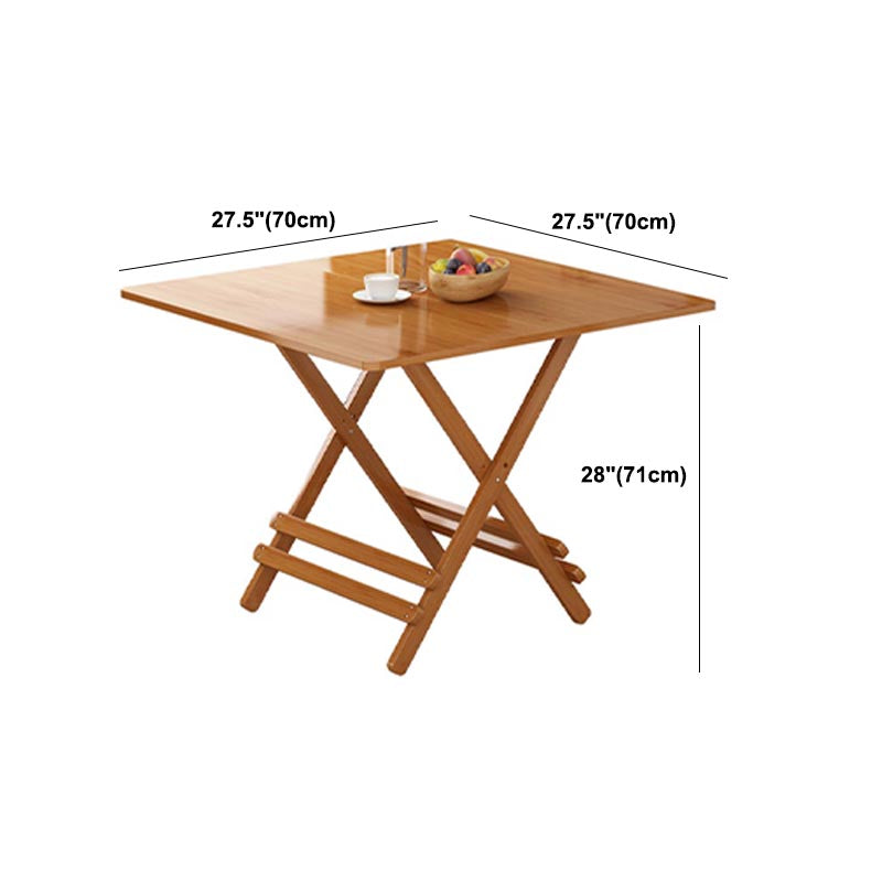 Contemporary Natural Folding Table Bamboo Home Dining Table with Pedestal Base