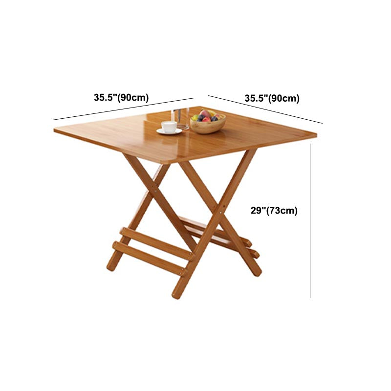 Contemporary Natural Folding Table Bamboo Home Dining Table with Pedestal Base