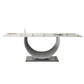 Stone Top Dining Table Contemporary Rectangle Dining Table with Pedestal Base