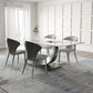 Stone Top Dining Table Contemporary Rectangle Dining Table with Pedestal Base