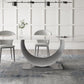 Stone Top Dining Table Contemporary Rectangle Dining Table with Pedestal Base