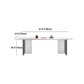 White Stone Top Dining Table Rectangle Contemporary Dining Table with Pedestal Base