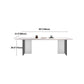 White Stone Top Dining Table Rectangle Contemporary Dining Table with Pedestal Base