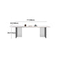 White Stone Top Dining Table Rectangle Contemporary Dining Table with Pedestal Base