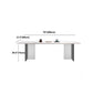 White Stone Top Dining Table Rectangle Contemporary Dining Table with Pedestal Base
