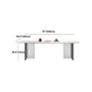 White Stone Top Dining Table Rectangle Contemporary Dining Table with Pedestal Base