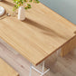 Pine Wood Top Dining Table Contemporary Dining Table with Double Pedestal Base