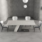 Stone Rectangle Dining Table Contemporary Dining Table with Pedestal Base
