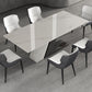 Stone Rectangle Dining Table Contemporary Dining Table with Pedestal Base