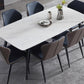 Rectangle Industrial Stone Table Standard Height Kitchen Room Table with 4 Legs