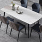 Rectangle Industrial Stone Table Standard Height Kitchen Room Table with 4 Legs