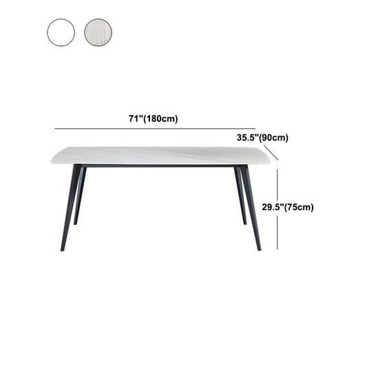 Rectangle Industrial Stone Table Standard Height Kitchen Room Table with 4 Legs