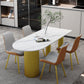 Free Form Stone Top Dining Table Iron Base Dining Table for Dining Room