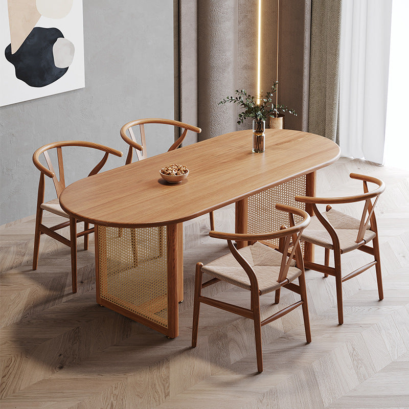 Pine Solid Wood Dining Room Collection Natural Base Modern Dining Site Table