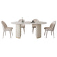 Contemporary Dining Table Stone Dining Table in White with Double Pedestal Clearhalo 'Dining Tables & Seating' 'Dining Tables' 'dining_table' 'furn' 'furn_dining_table' 'Furniture' 'Kitchen & Dining Furniture' 5589351