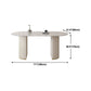 Contemporary Dining Table Stone Dining Table in White with Double Pedestal Clearhalo 'Dining Tables & Seating' 'Dining Tables' 'dining_table' 'furn' 'furn_dining_table' 'Furniture' 'Kitchen & Dining Furniture' 5589363