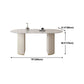 Contemporary Dining Table Stone Dining Table in White with Double Pedestal Clearhalo 'Dining Tables & Seating' 'Dining Tables' 'dining_table' 'furn' 'furn_dining_table' 'Furniture' 'Kitchen & Dining Furniture' 5589365
