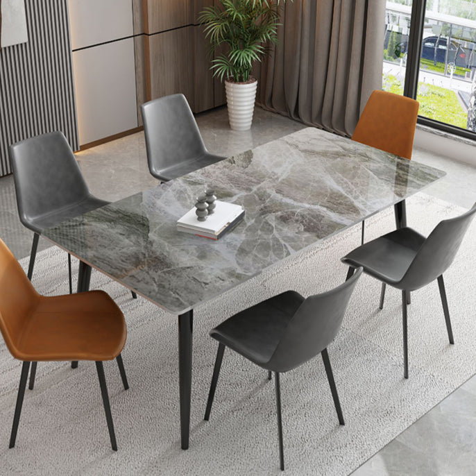 Sintered Stone Rectangle Dining Table Industrial Dining Room Table