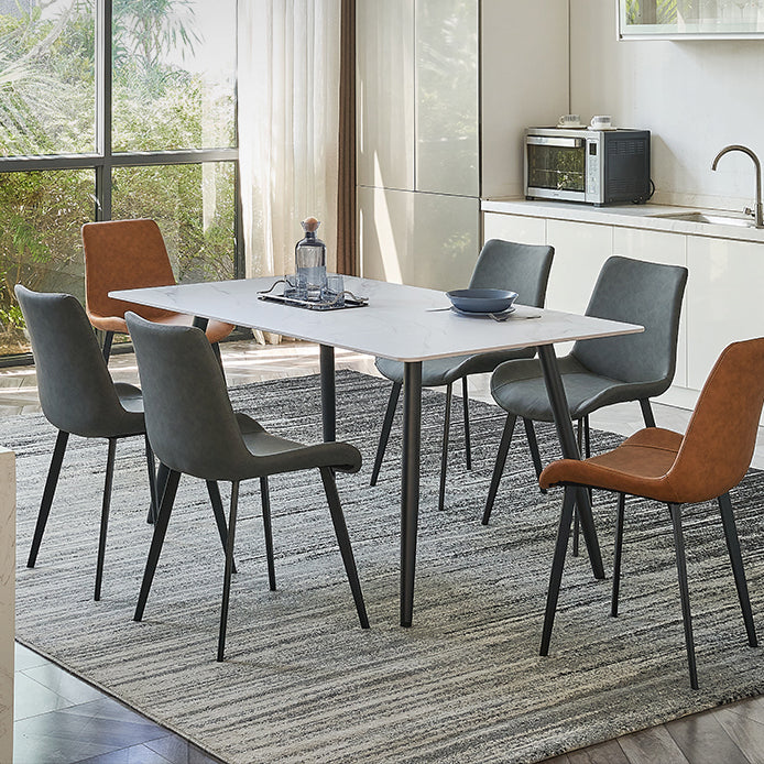 Sintered Stone Rectangle Dining Table Industrial Dining Room Table