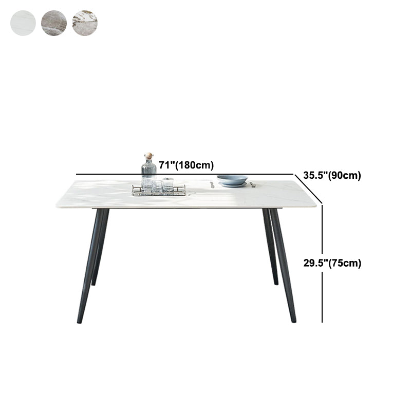 Sintered Stone Rectangle Dining Table Industrial Dining Room Table