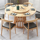 Rubberwood Solid Wood Table Round Dining Table for Kitchen Table Natural 59.1"L x 59.1"W x 29.5"H Without Chairs Clearhalo 'Dining Tables & Seating' 'Dining Tables' 'dining_table' 'furn' 'furn_dining_table' 'Furniture' 'Kitchen & Dining Furniture' 5589389