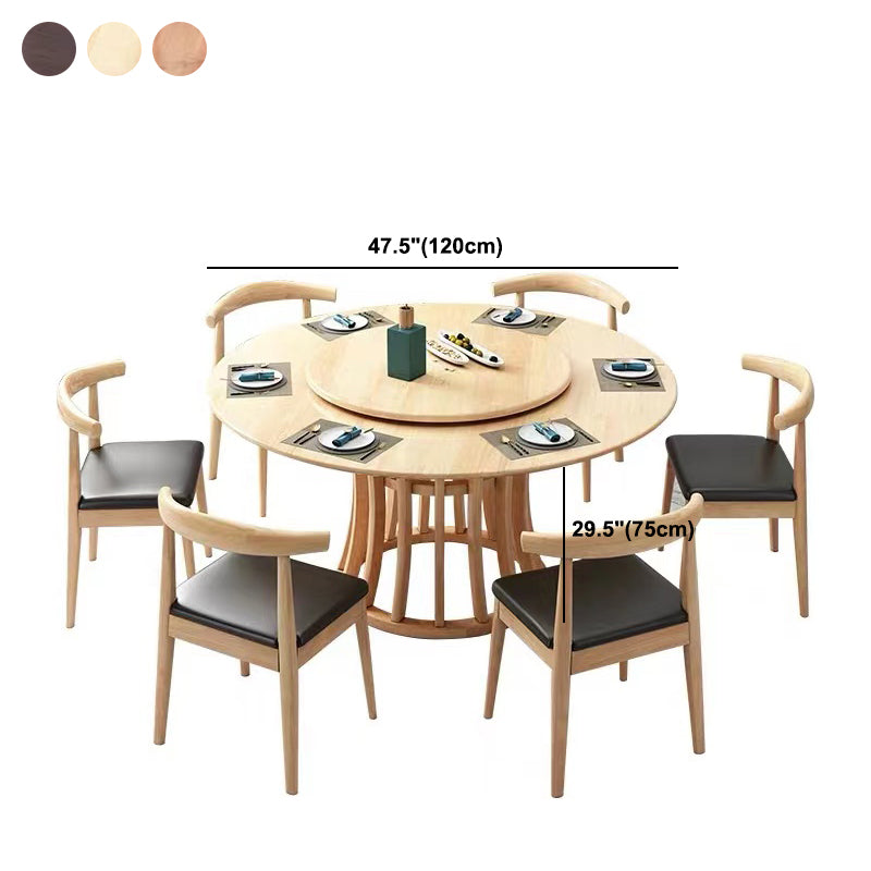 Rubberwood Solid Wood Table Round Dining Table for Kitchen Table Clearhalo 'Dining Tables & Seating' 'Dining Tables' 'dining_table' 'furn' 'furn_dining_table' 'Furniture' 'Kitchen & Dining Furniture' 5589395